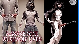 Bony Lad Turns into a WEREWOLF and grows a Massive Prick and Shoots Massive Cum shots  costume play