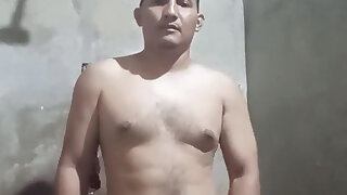 Tugging off in the Shower
