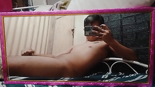 Young Asian Lad bedroom wank and cum have fun