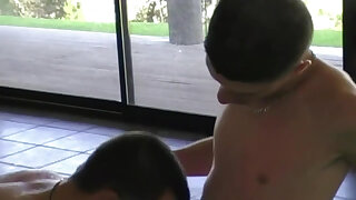 Wonderful homo humped by swimmer in the swimming pool