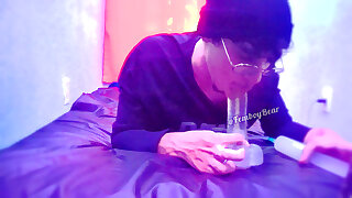 Kinky Little Femboy Sucking till his mouth is full