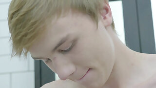 Ultra-cute Blonde Liam P Strung up Tease And Gigantic Ropes on Abs!