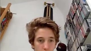 Austrian ultra-cute fellow spunks frigging his fuckin' steaming bum on web cam