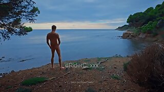Ridercoxxx, Hiking Naked Along The Coast, Demonstrating Off And Cumming