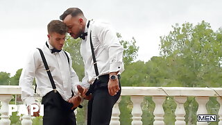 Allen King Kneels Down To Voraciously Suck On Tormentor Peter's Long, Thick Prick Before Taking A Rail On It - PAPI